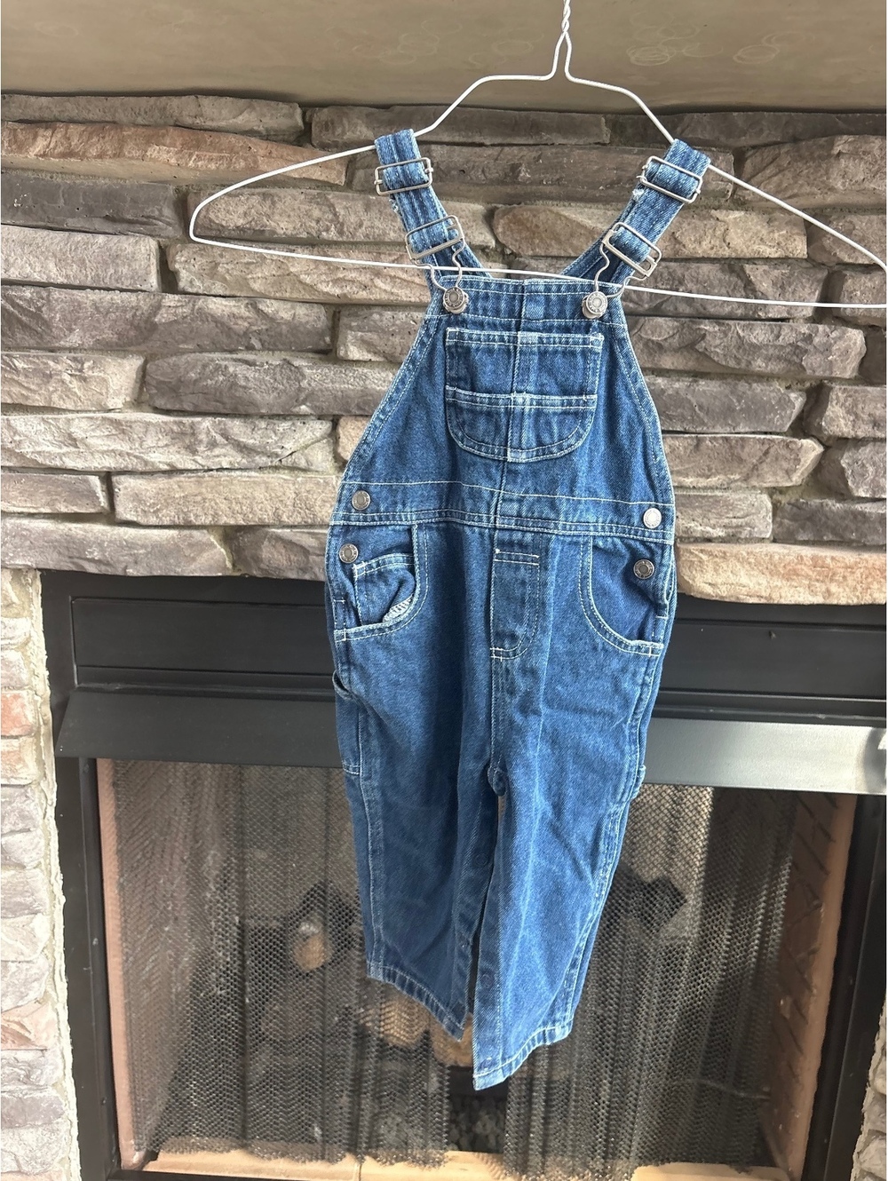Vintage Good Kidz Jeans Denim Baby Overalls Size 18 months Boys y2K